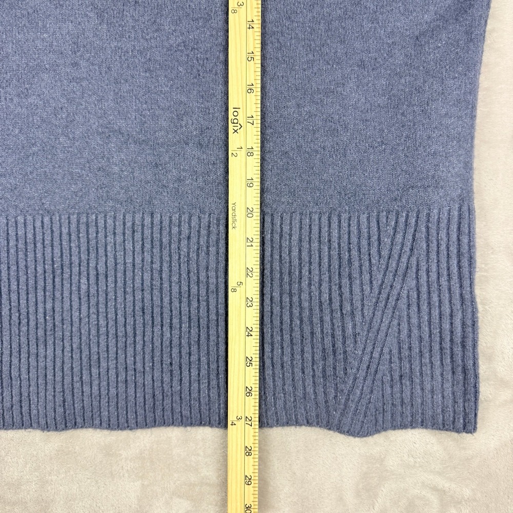 Zara Sweater Womens L Grayish Blue Wool Blend Ribbed Knit Crewneck Oversized EUC - Picture 6 of 9